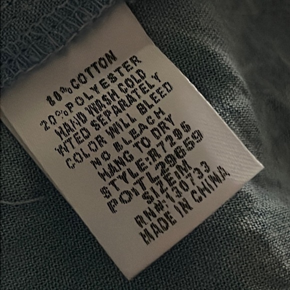 Altar’d State chambray denim Krinkle fabric off the shoulder fringe hem Sz M - Picture 6 of 6